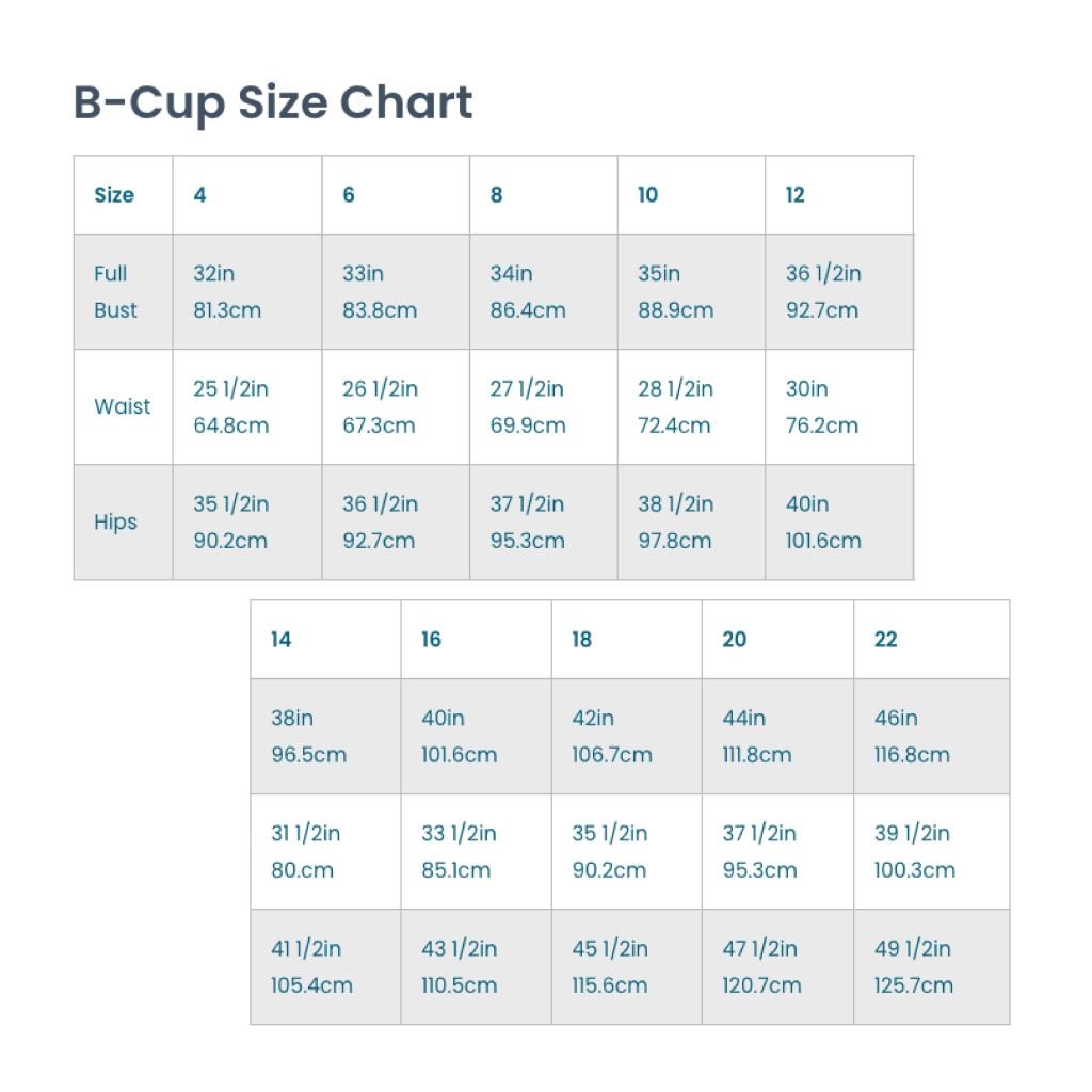 B-Cup size range image